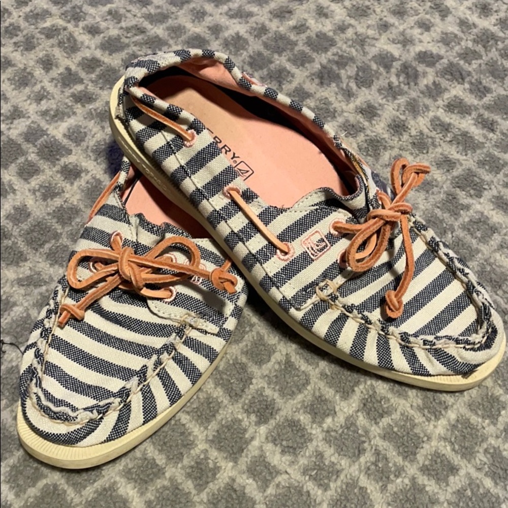 Navy & White Striped Canvas A/O’s
